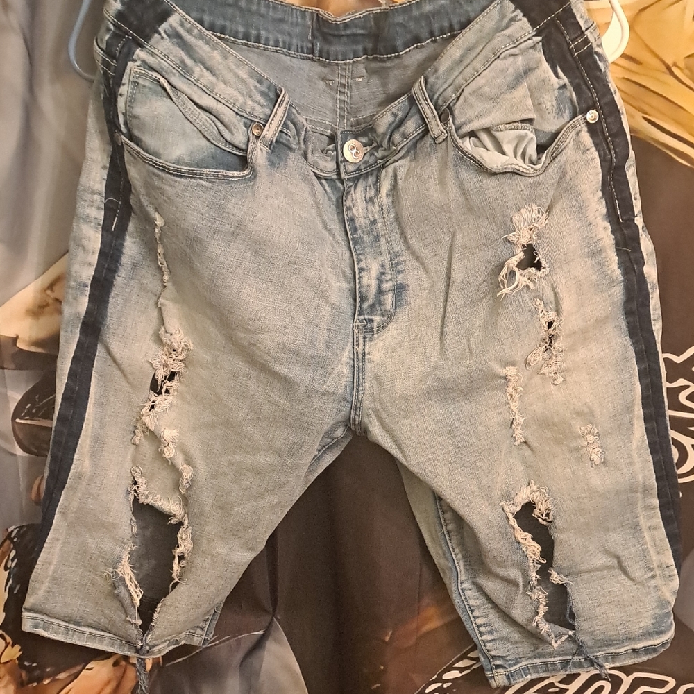 Distressed Denim Men Shorts